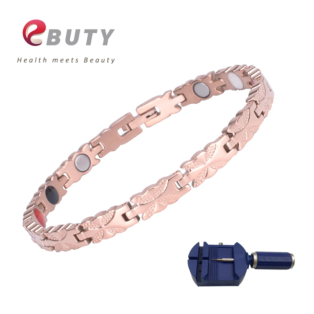 EBUTY Rose Gold Bracelet Women Magnetic Energy Health Healing Bracelets Fashion Bangle FIR Germanium Balls Best Gift
EBUTY Rose Gold Bracelet Women Magnetic Energy Health Healing Bracelets Fashion Bangle FIR Germanium Balls Best Gift