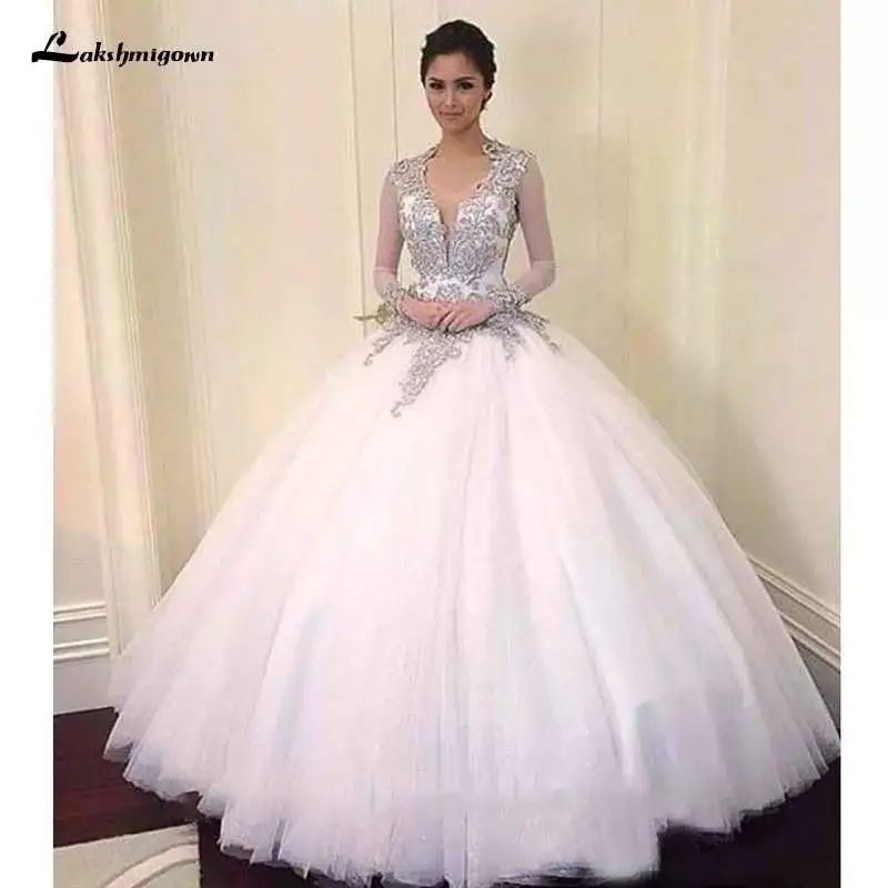 Modest Long Sleeve Arabic Wedding Dresses with Appliques Saudi Arabia Muslim Bridal Gowns Princess Ball Gown
Modest Long Sleeve Arabic Wedding Dresses with Appliques Saudi Arabia Muslim Bridal Gowns Princess Ball Gown