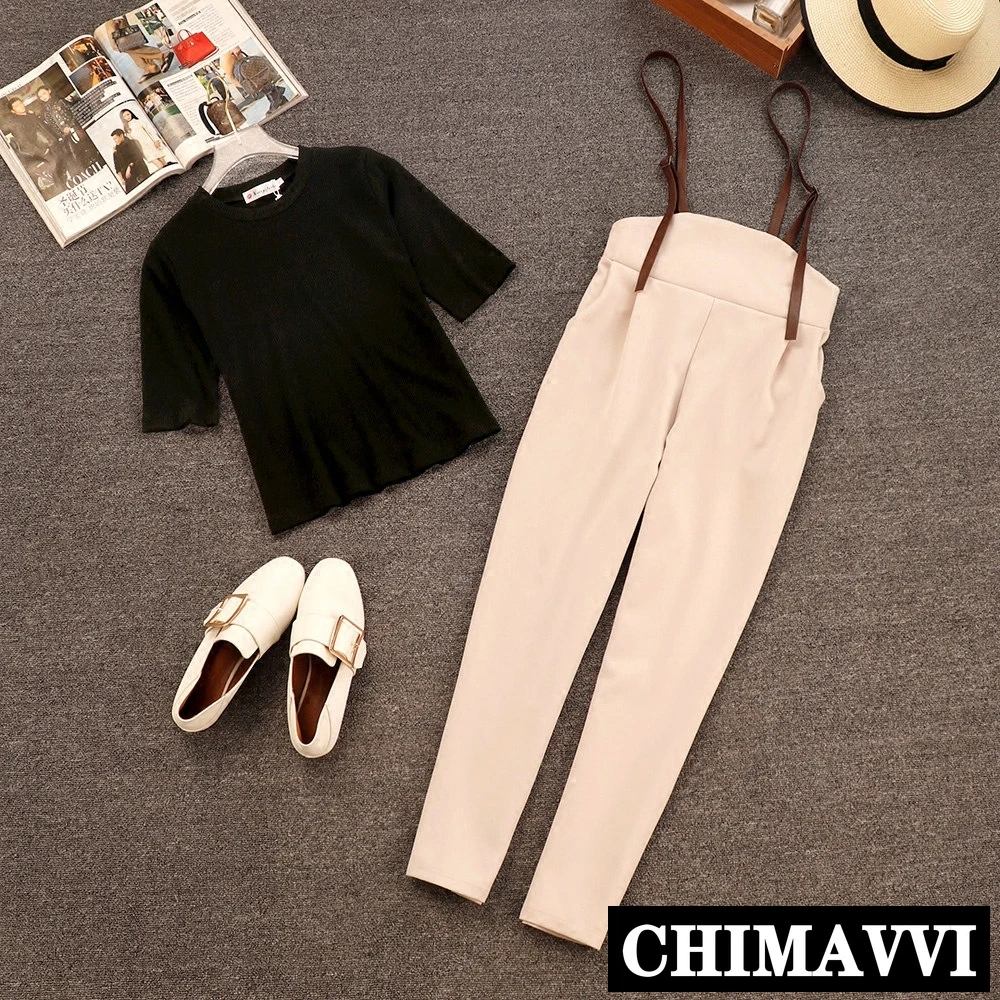 Korean Fashion Celebrity Women Simple Black T-shirt + High Waist Playsuit Trousers Two-piece Student Girls Casual Pants Set
Korean Fashion Celebrity Women Simple Black T-shirt + High Waist Playsuit Trousers Two-piece Student Girls Casual Pants Set