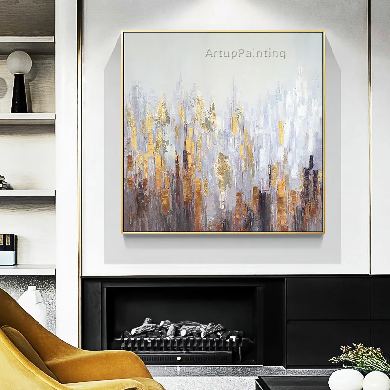 

Новая ручная роспись серая Морден абстрактная Акриловая картина маслом на холсте настенные картины для гостиной домашний декор квадро