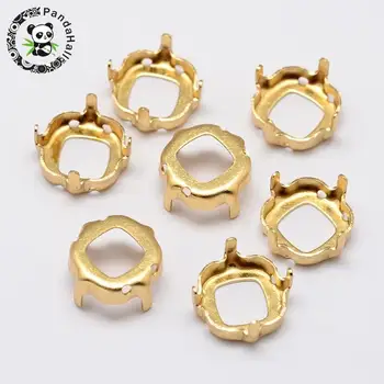 Square Brass Rhinestone Claw Settings, Within the Error Range of 1mm, Golden, 12x12x0.4mm; Fit for 12x12mm cabochon; about
Square Brass Rhinestone Claw Settings, Within the Error Range of 1mm, Golden, 12x12x0.4mm; Fit for 12x12mm cabochon; about