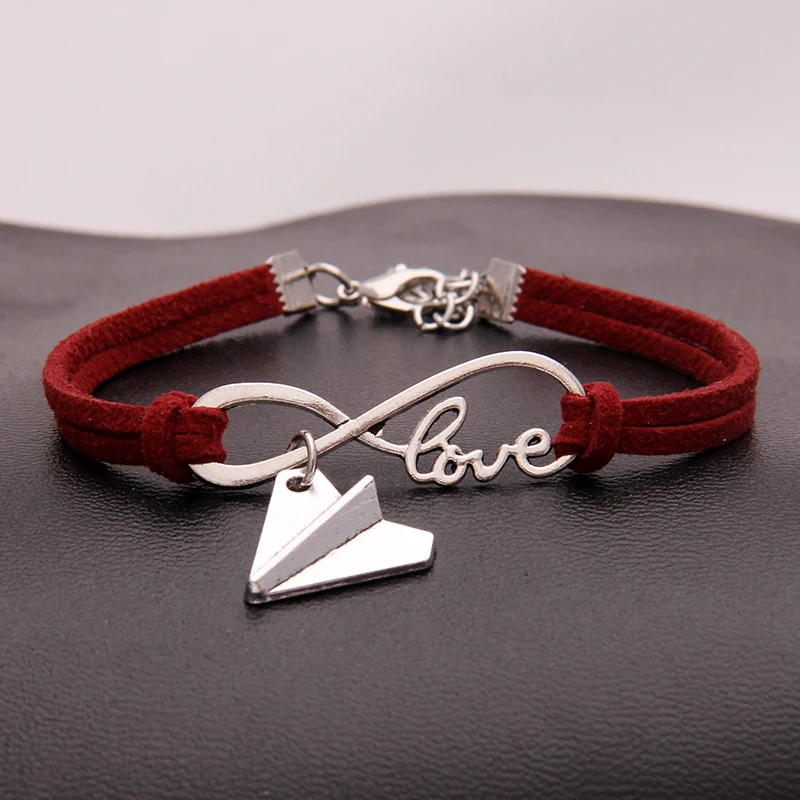 NCRHGL Fashion Infinity Love Leather Bracelet Bangles 3D Plane Charm Braided Men Women Bracelets Jewelry 2018 Drop Shipping
NCRHGL Fashion Infinity Love Leather Bracelet Bangles 3D Plane Charm Braided Men Women Bracelets Jewelry 2018 Drop Shipping
