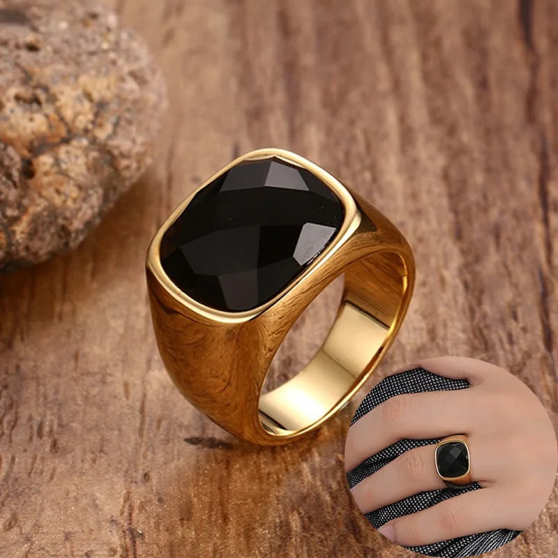 Black Carnelian Stone Signet Ring for Men Gold-Color Stainless Steel Square Pinky Rings Band Vintage Male Jewelry
Black Carnelian Stone Signet Ring for Men Gold-Color Stainless Steel Square Pinky Rings Band Vintage Male Jewelry