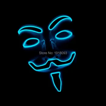 Transparent Blue NEW Fashion Flashing EL wire Vendetta mask Cosplay LED Mask Novelty Lighting for party Supplies DC-3V Driver
Transparent Blue NEW Fashion Flashing EL wire Vendetta mask Cosplay LED Mask Novelty Lighting for party Supplies DC-3V Driver
