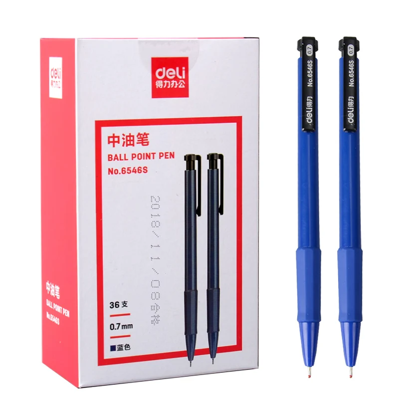 Deli 36 pcs oil pen blue ballpoint pen 0.7mm button press office supplies stationery 6546S
Deli 36 pcs oil pen blue ballpoint pen 0.7mm button press office supplies stationery 6546S