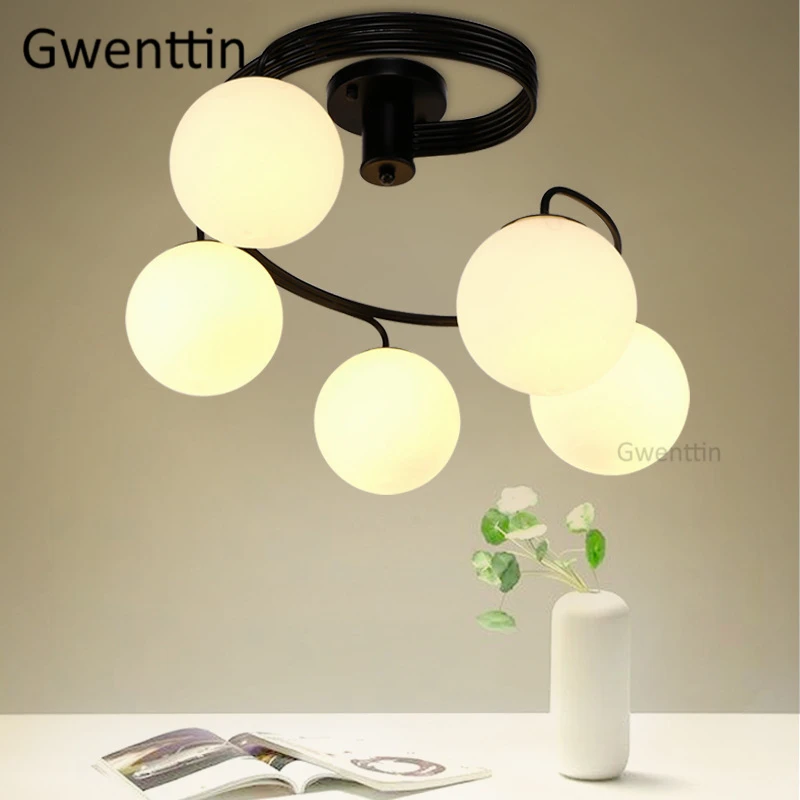 Modern Spiral Led Ceiling Lamps Glass Ball Ceiling Lights for Home Loft Decor Bedroom Living Room Industrial Lamp Light Fixtures
Modern Spiral Led Ceiling Lamps Glass Ball Ceiling Lights for Home Loft Decor Bedroom Living Room Industrial Lamp Light Fixtures