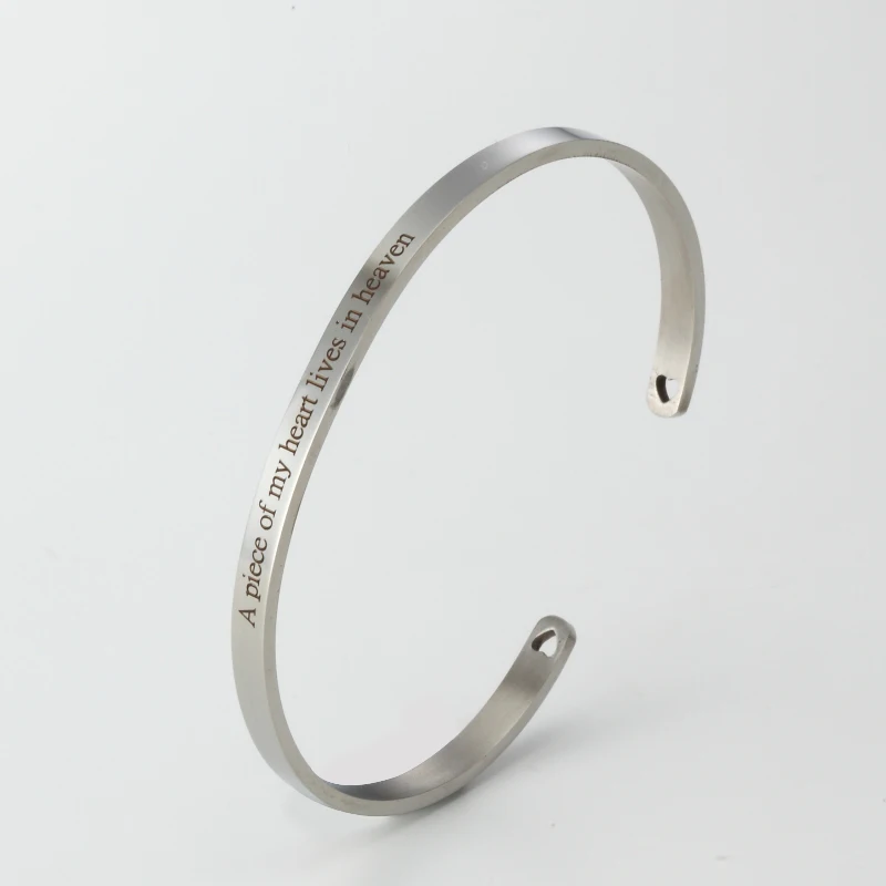 New Arrival Stainless Steel Bangle Engraved Positive Inspirational Quote Cuff Mantra Bracelets For Women
New Arrival Stainless Steel Bangle Engraved Positive Inspirational Quote Cuff Mantra Bracelets For Women