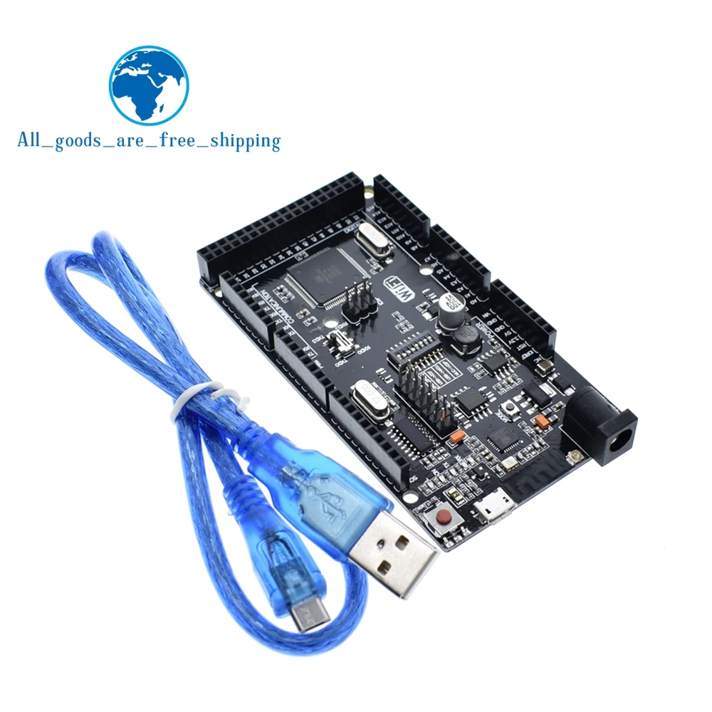 TZT Mega+WiFi R3 ATmega2560+ESP8266 32M Memory USB-TTL CH340G Compatible For Arduino Mega NodeMCU ESP8266
TZT Mega+WiFi R3 ATmega2560+ESP8266 32M Memory USB-TTL CH340G Compatible For Arduino Mega NodeMCU ESP8266