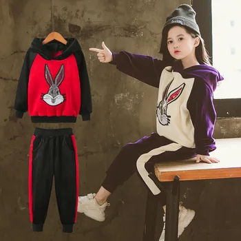 Girls 4-12 Years Autumn Sports Hoodies 2 PCS Set (Hooded Top + Long Pant) Fashion Sequins Rabbit Double Velour Warm Hoodies Suit
Girls 4-12 Years Autumn Sports Hoodies 2 PCS Set (Hooded Top + Long Pant) Fashion Sequins Rabbit Double Velour Warm Hoodies Suit