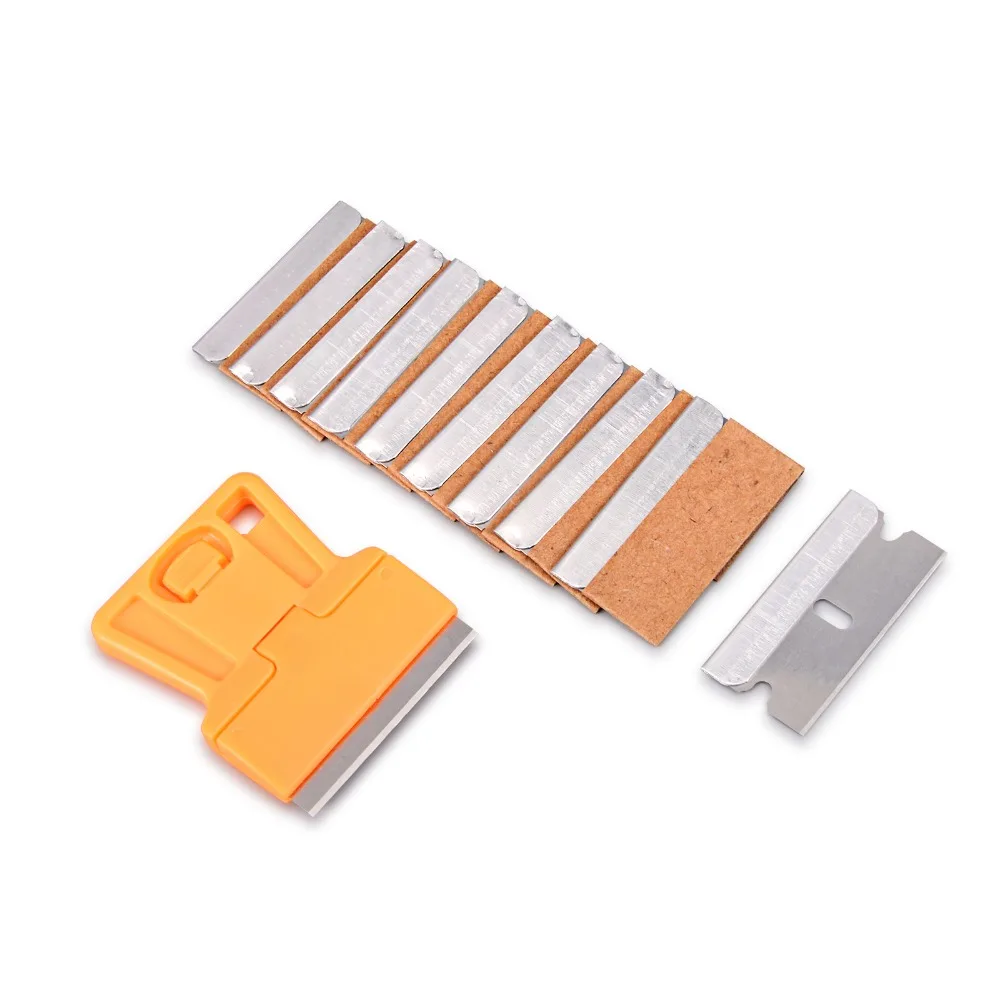 FOSHIO оранжевый скребок для бритвы + 10 шт. лезвий виниловые инструменты обертывания