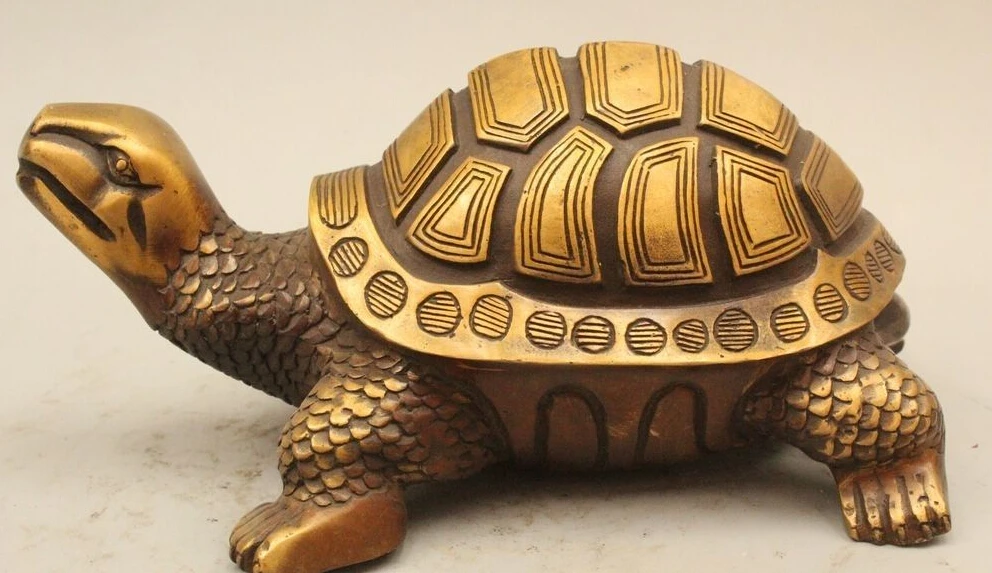 4" Chinese Fengshui Folk Pure Bronze Sea Turtle Tortoise Animal Statue sculpture
4" Chinese Fengshui Folk Pure Bronze Sea Turtle Tortoise Animal Statue sculpture