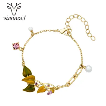 Viennois Gold Color Chain Bracelets for Women Green Leaf Rhinestone Simulated Pearl Bracelet & Bangles Female Romantic Jewelry
Viennois Gold Color Chain Bracelets for Women Green Leaf Rhinestone Simulated Pearl Bracelet & Bangles Female Romantic Jewelry