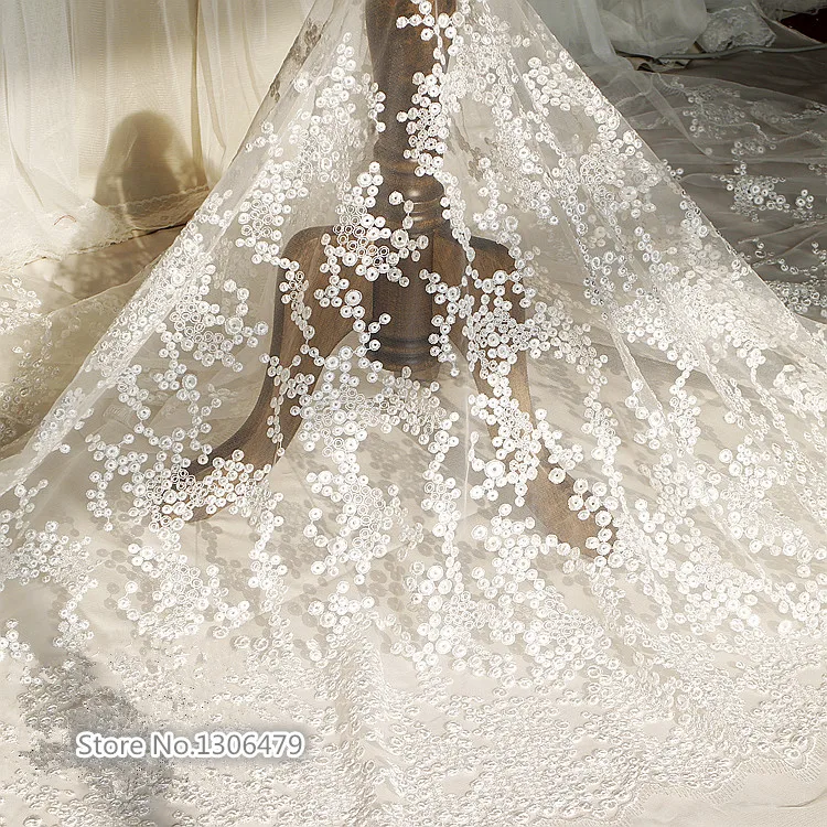 White Exquisite Embroidery Lace Fabric Wedding Dress DIY Accessories 130cm Wide RS98
White Exquisite Embroidery Lace Fabric Wedding Dress DIY Accessories 130cm Wide RS98