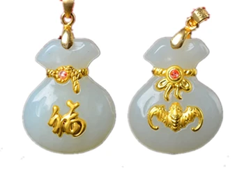 New Thousand Gold Inlaid Natural Hetian White Jade Bag Pendant Necklace Valentine's Day Best Gift with Certificate
New Thousand Gold Inlaid Natural Hetian White Jade Bag Pendant Necklace Valentine's Day Best Gift with Certificate