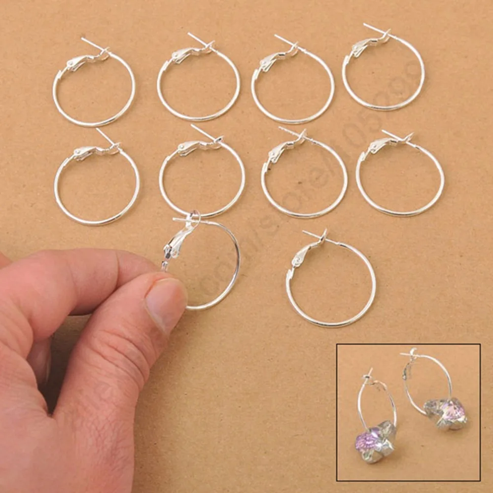 100-500PCS Jewelry Findings Gold Plated Hoop Circle Hook Earring DIY Made Beads