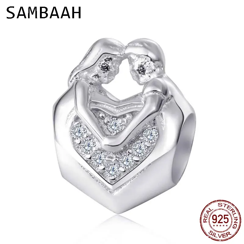 Sambaah 925 Sterling Silver Lover Couple Hug Each Other Charm Beads with CZ fit Pandora Valentine's Day Gift Bracelet SS3497
Sambaah 925 Sterling Silver Lover Couple Hug Each Other Charm Beads with CZ fit Pandora Valentine's Day Gift Bracelet SS3497