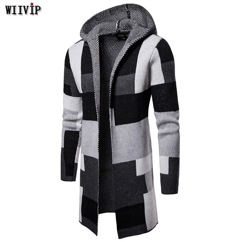 Male Autumn Winter Hooded Coat Knitted Jacket Middle-long Sweater Mens Patchwork Cardigans yw239
Male Autumn Winter Hooded Coat Knitted Jacket Middle-long Sweater Mens Patchwork Cardigans yw239