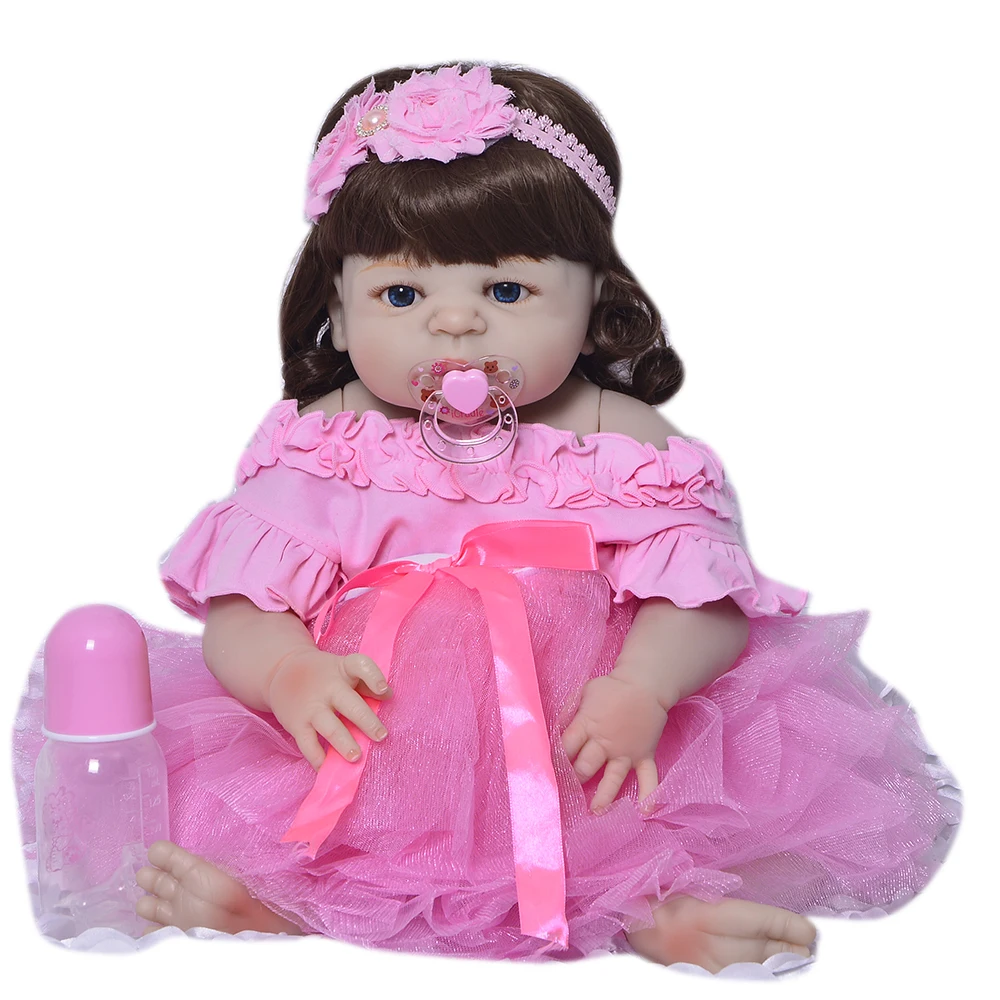 Lifelike Full Silicone Reborn Baby Menina Alive 23'' Newborn Baby Dolls 55cm bebe bathe Infant Clothes Truly Kids Playmates
Lifelike Full Silicone Reborn Baby Menina Alive 23'' Newborn Baby Dolls 55cm bebe bathe Infant Clothes Truly Kids Playmates