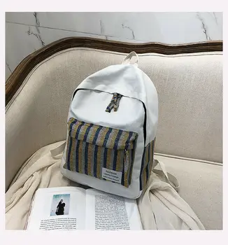 New Two Styles Women Casual Canvas Portable Zipper Travel School Bag Girl Fashion Striped Pattern Cute Small Backpack
New Two Styles Women Casual Canvas Portable Zipper Travel School Bag Girl Fashion Striped Pattern Cute Small Backpack