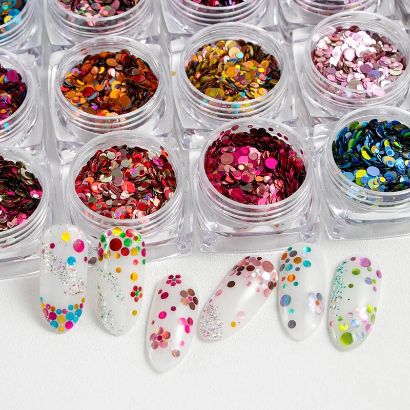 1jar Mixed Color Round Nail Glitter Flakes 3D Sequins Powder Charm Nail Art Decoration nails mermaid paillette nails Accessories
1jar Mixed Color Round Nail Glitter Flakes 3D Sequins Powder Charm Nail Art Decoration nails mermaid paillette nails Accessories