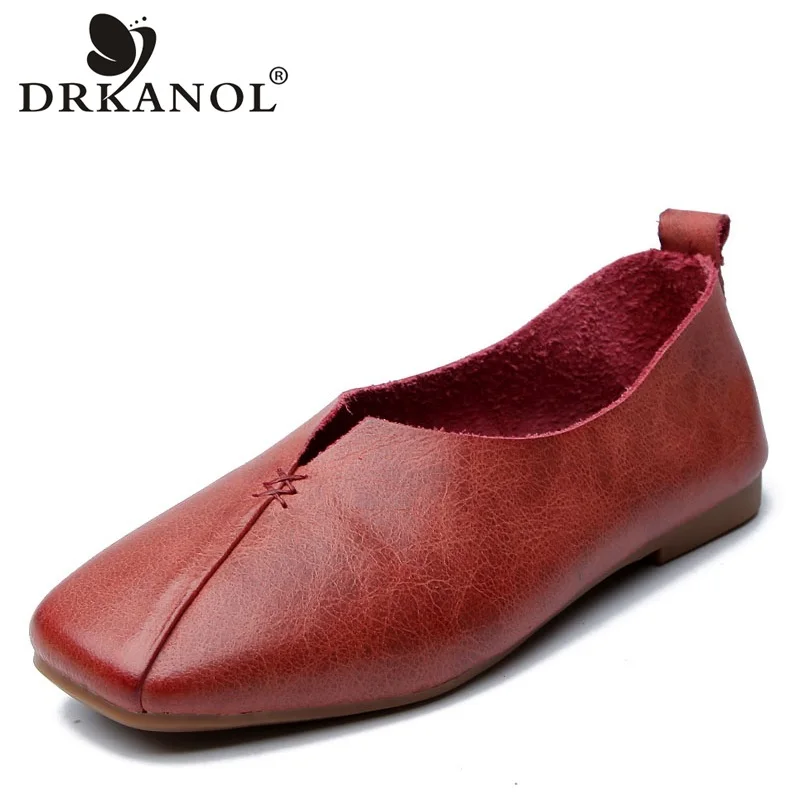DRKANOL Genuine Leather Flats Shoes Woman Slip On Moccasins Flat Loafers Vintage Square Toe Soft Cow Leather Shallow Women Shoes
DRKANOL Genuine Leather Flats Shoes Woman Slip On Moccasins Flat Loafers Vintage Square Toe Soft Cow Leather Shallow Women Shoes