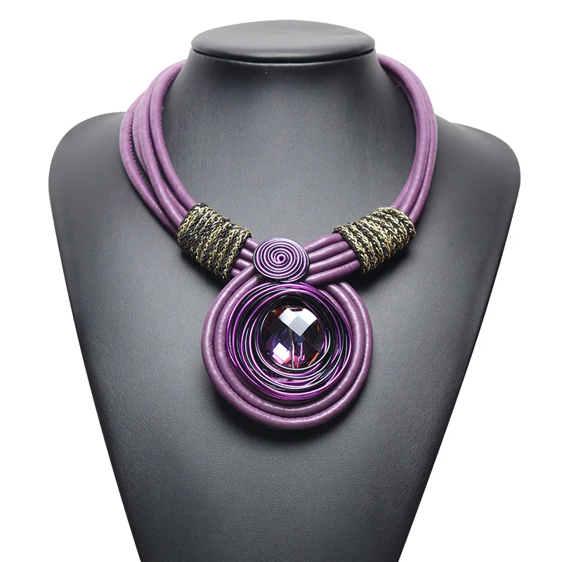 Retro exaggerates the multi-layer necklace of leather rope personality banquet equisite elaborate Pendant Necklaces for woman
Retro exaggerates the multi-layer necklace of leather rope personality banquet equisite elaborate Pendant Necklaces for woman