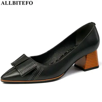 ALLBITEFO size 34-41 genuine leather women heels fashion ladies high thick heel shoes bow spring autumn girl high heels
ALLBITEFO size 34-41 genuine leather women heels fashion ladies high thick heel shoes bow spring autumn girl high heels
