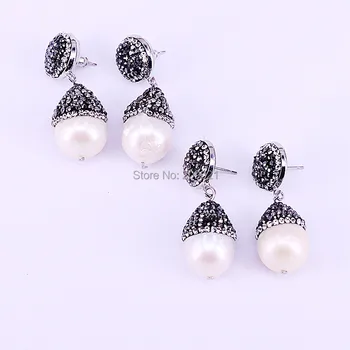 5Pairs Natural pearl dangle earrings rhinestone crystal pave water drop gem earrings women jewelry
5Pairs Natural pearl dangle earrings rhinestone crystal pave water drop gem earrings women jewelry