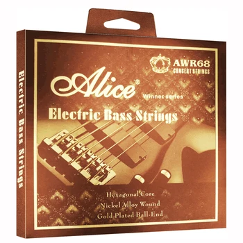 ALICE .045-.105 inch 4-strings Bass Strings Set with Hexagonal Core, Nickel Alloy Wound, Gold Plated Bass End
ALICE .045-.105 inch 4-strings Bass Strings Set with Hexagonal Core, Nickel Alloy Wound, Gold Plated Bass End