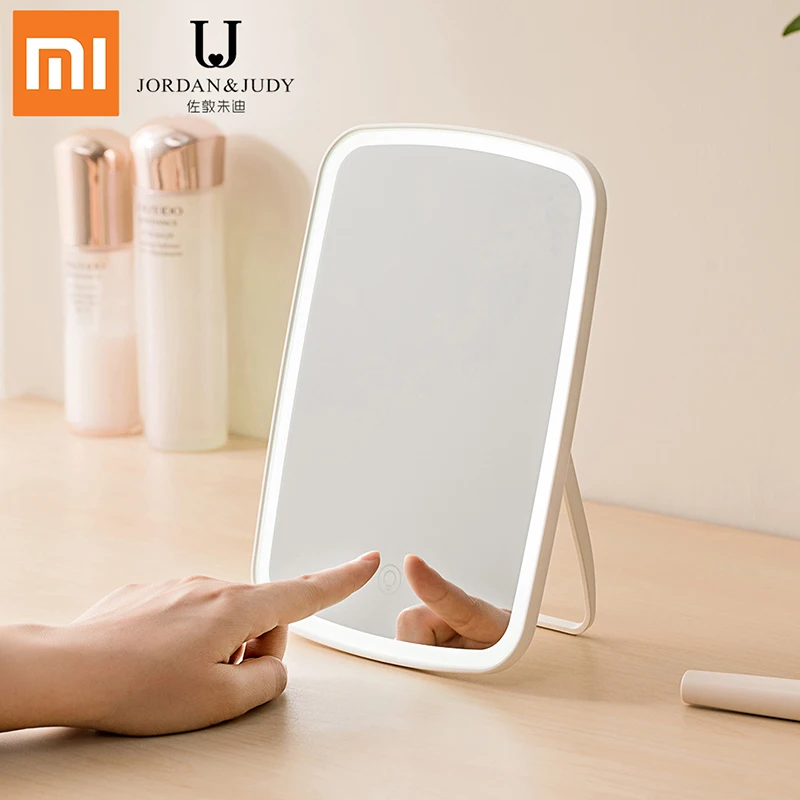 

Xiaomi Jordan&Judy Portable LED Touch control Lighted Make-Up Mirror 1200mAh rechargeable Desktop Make Up mirror Foldable mirror