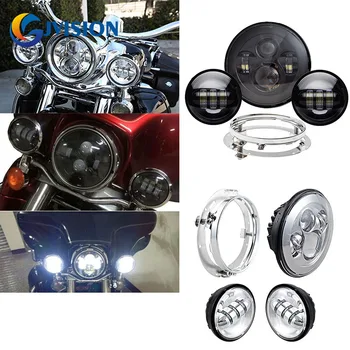 DOT 7 inch led headlight Hi/Lo beam headlamp and 4.5'' 30W foglight lamp for Touring Electra Glide with 7'' Mounting Bracket
DOT 7 inch led headlight Hi/Lo beam headlamp and 4.5'' 30W foglight lamp for Touring Electra Glide with 7'' Mounting Bracket