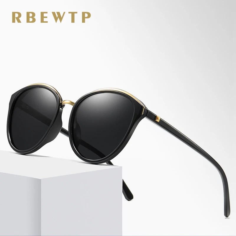 RBEWTP New Design Women's Polarized Sunglasses Driving Round Cat eye Sun Glasses Gradient Goggle UV400 Gafas De Sol shades Women |