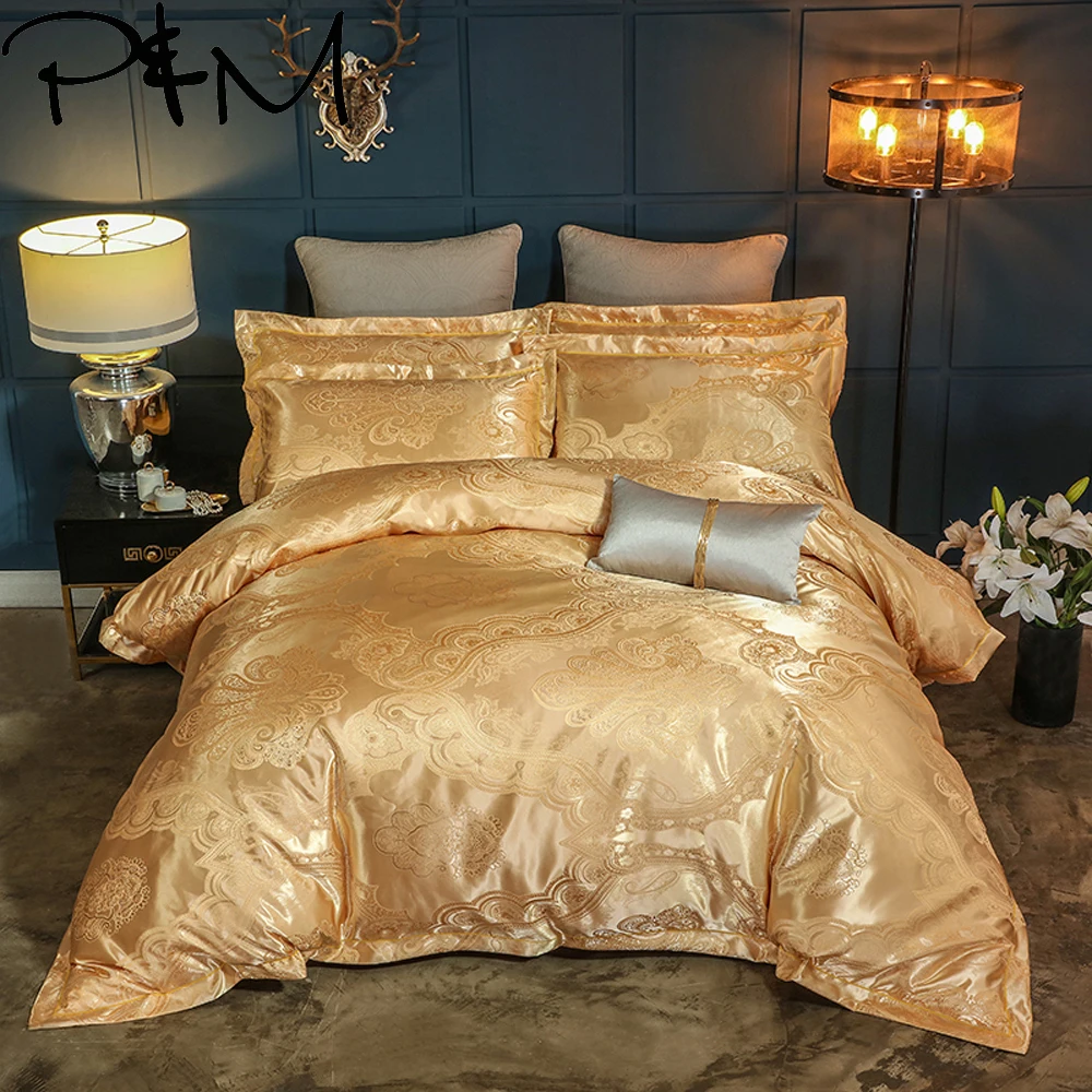 P&M Jacquard Bedlinen Queen King Size bedding set flat sheet pillowcase Duvet cover Set
P&M Jacquard Bedlinen Queen King Size bedding set flat sheet pillowcase Duvet cover Set