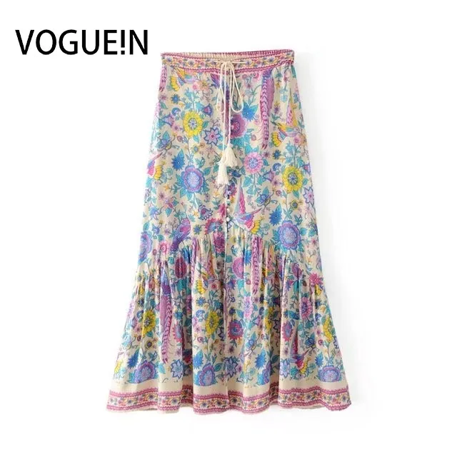 VOGUEIN New Womens Ladies Floral Print Elastic Waist Casual Summer Tassels A-Line Midi Skirt Size SML Wholesale
VOGUEIN New Womens Ladies Floral Print Elastic Waist Casual Summer Tassels A-Line Midi Skirt Size SML Wholesale