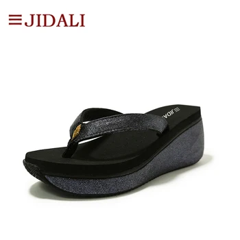 JIDALI Fashion Platform Women Summer Shoes Ladies Flip Flops 7cm High Heel Wedge EVA Bling Sport Sandals Size 35-39
JIDALI Fashion Platform Women Summer Shoes Ladies Flip Flops 7cm High Heel Wedge EVA Bling Sport Sandals Size 35-39