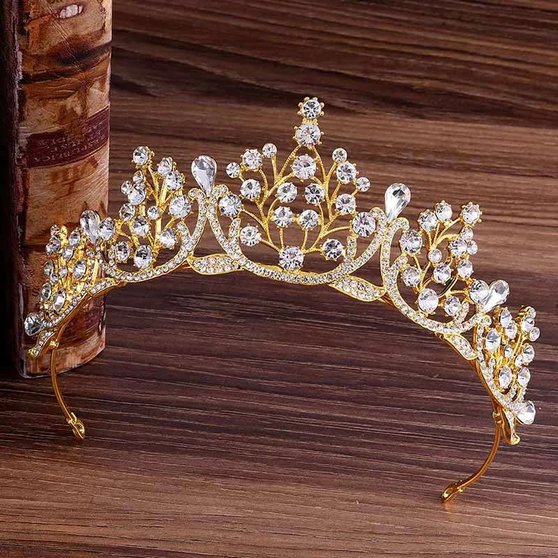 High-end Golden Rhinestone Crystal Bride Diadem Headdress Hair Jewelry Bridal Crowns and Tiaras Wedding Hair Accessories BH
High-end Golden Rhinestone Crystal Bride Diadem Headdress Hair Jewelry Bridal Crowns and Tiaras Wedding Hair Accessories BH