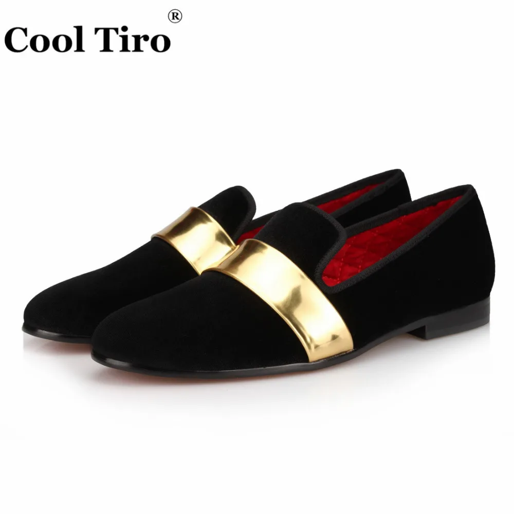 Black Velvet Loafers with Gold belt (3)