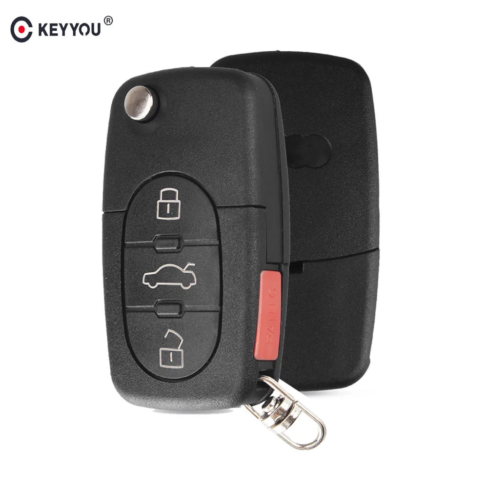 KEYYOU Folding Flip Remote Car Key Shell Case Fit For Audi A4 A6 A8 TT Quattro S4 S6 S8 3+1 Panic Buttons CR2032 Replacement
KEYYOU Folding Flip Remote Car Key Shell Case Fit For Audi A4 A6 A8 TT Quattro S4 S6 S8 3+1 Panic Buttons CR2032 Replacement
