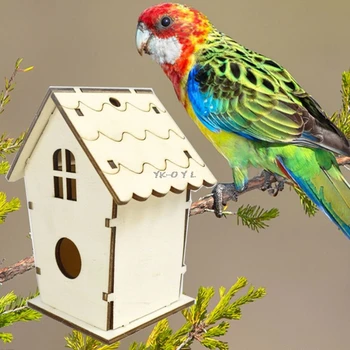 Natural Wooden Bird House Nest Creative Wall-mounted Garden Outdoor Bird Cage Box 
Natural Wooden Bird House Nest Creative Wall-mounted Garden Outdoor Bird Cage Box