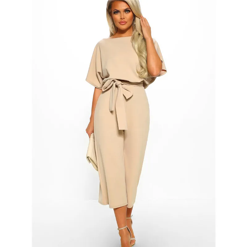 Wide Leg Pants Long Jumpsuit Women Short Sleeve Summer Romper 2019 Casual Loose Bodies Ladies Elegant Office Overalls Workwear
Wide Leg Pants Long Jumpsuit Women Short Sleeve Summer Romper 2019 Casual Loose Bodies Ladies Elegant Office Overalls Workwear