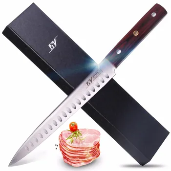 15V Slicing Knife - Premium German HC Stainless Steel Carving Kitchen Knife with Non-slip Ergonomic Pakkawood Handle - 9''
15V Slicing Knife - Premium German HC Stainless Steel Carving Kitchen Knife with Non-slip Ergonomic Pakkawood Handle - 9''