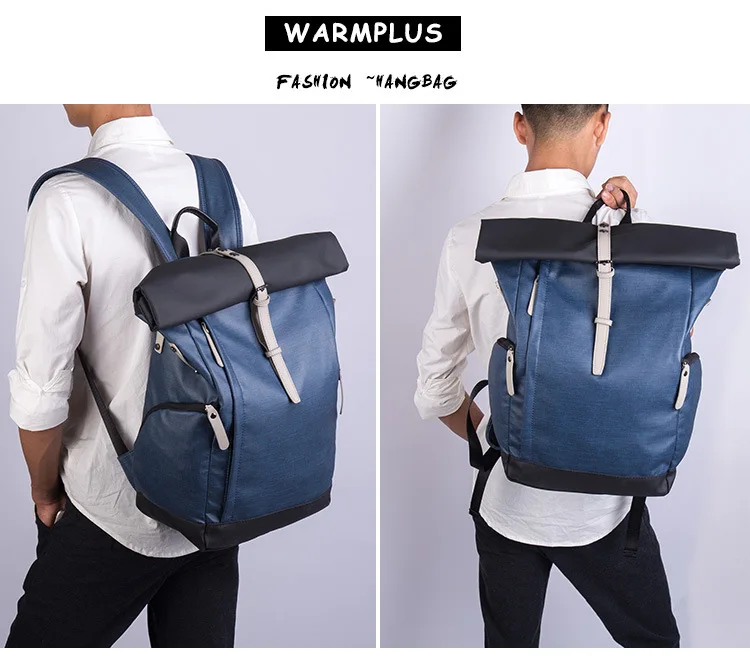 Trendy Micro Fiber Leather Men Backpacks Male School Bag For Teenage