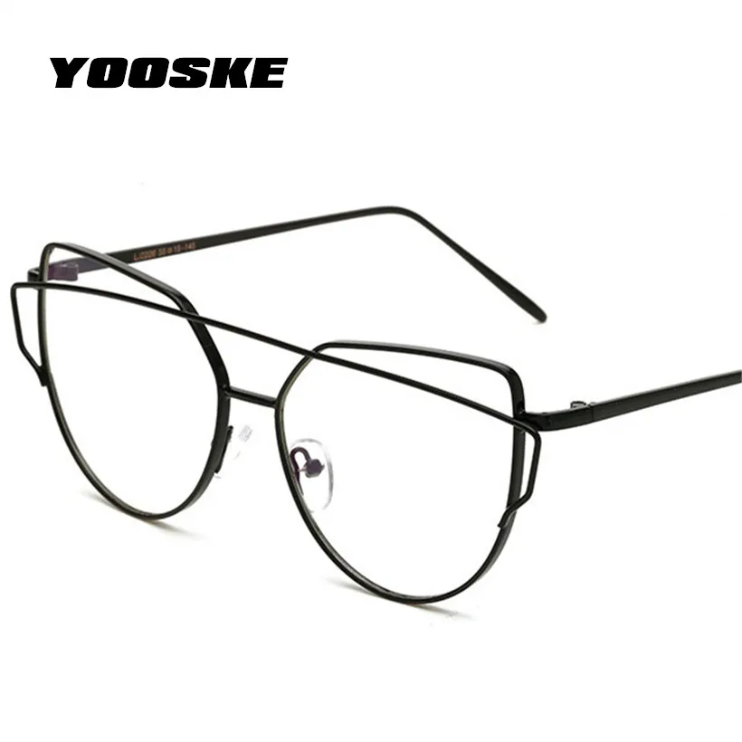 YOOSKE Retro Women's Optics Glasses Fashion Brand Designer Double Beam Cat Eye Eyeglasses Transparent Lens Metal Frame Eyewear
YOOSKE Retro Women's Optics Glasses Fashion Brand Designer Double Beam Cat Eye Eyeglasses Transparent Lens Metal Frame Eyewear
