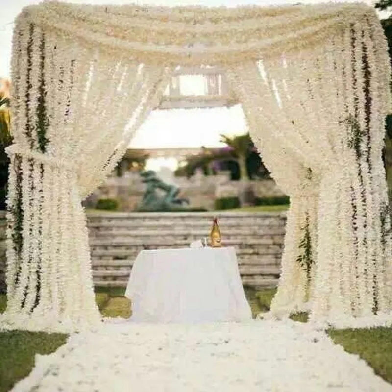 180cm White Simulation Hydrangea Flower Artificial Silk Wisteria Vine for Wedding Home Decoration 50pcs/lot Free Shipping
180cm White Simulation Hydrangea Flower Artificial Silk Wisteria Vine for Wedding Home Decoration 50pcs/lot Free Shipping