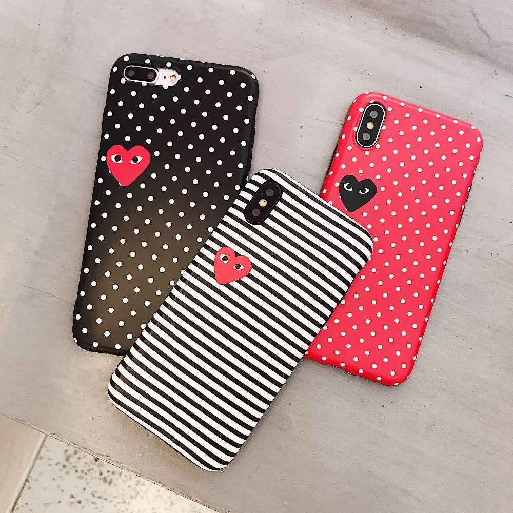 Hot Wave point CDG Play Comme des Garcons Blu-ray soft cover case for iphone 6 6S plus 7 7plus 8 8plus X Love stripe phone cases
Hot Wave point CDG Play Comme des Garcons Blu-ray soft cover case for iphone 6 6S plus 7 7plus 8 8plus X Love stripe phone cases