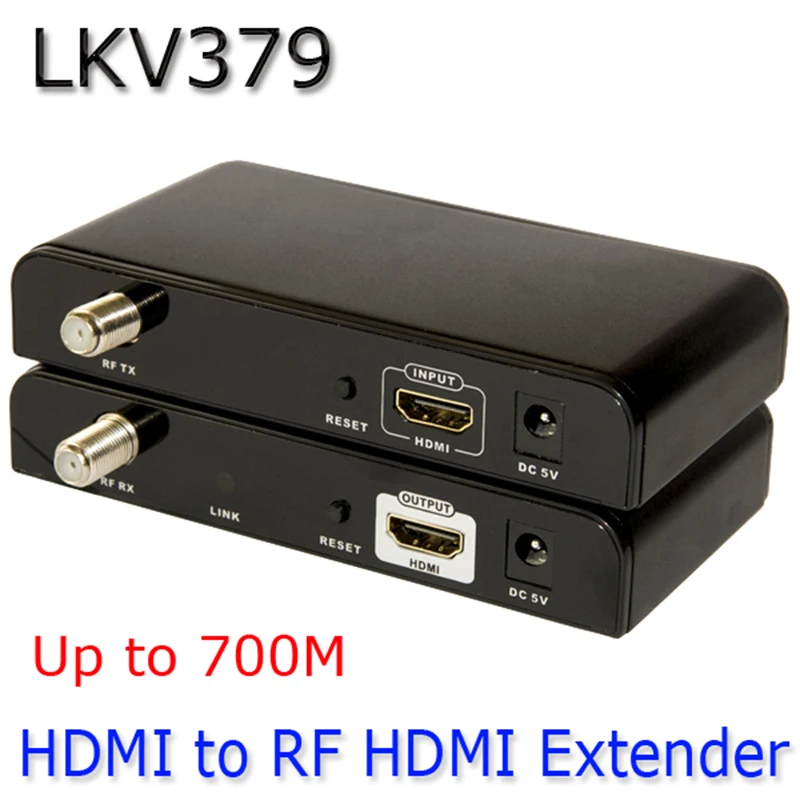 LKV379 HDMI удлинитель 99 каналов HD 1080P H.264 к RF передатчик и приемник w/CATV сплиттер |