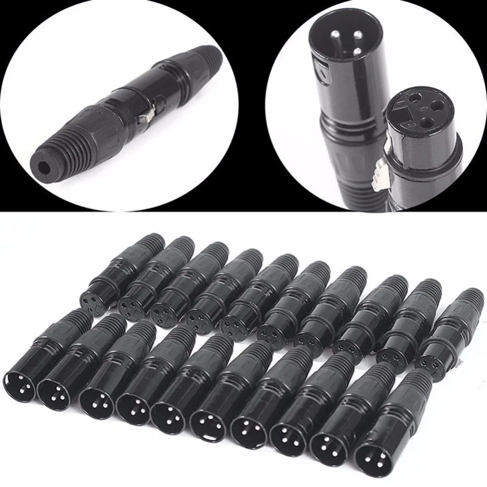 20 Pcs/Lot XLR 3 Pin Male and Female MIC Adapter Plug Microphone Connector For Audio Cable Speaker Amplifier Mixer devices
20 Pcs/Lot XLR 3 Pin Male and Female MIC Adapter Plug Microphone Connector For Audio Cable Speaker Amplifier Mixer devices