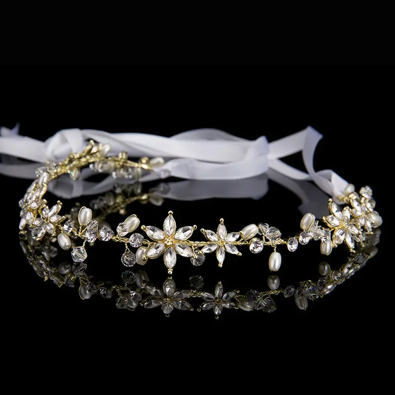 Flower Crystal Pearl Hairband (3)