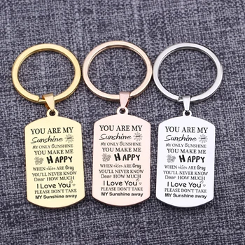 Dog Tag Jewelry You Are My Sunshine Engraving I Love You Couple Gift Lovers Keepsake Keychain Car Key Tag Keyrings Souvenir Gift
Dog Tag Jewelry You Are My Sunshine Engraving I Love You Couple Gift Lovers Keepsake Keychain Car Key Tag Keyrings Souvenir Gift