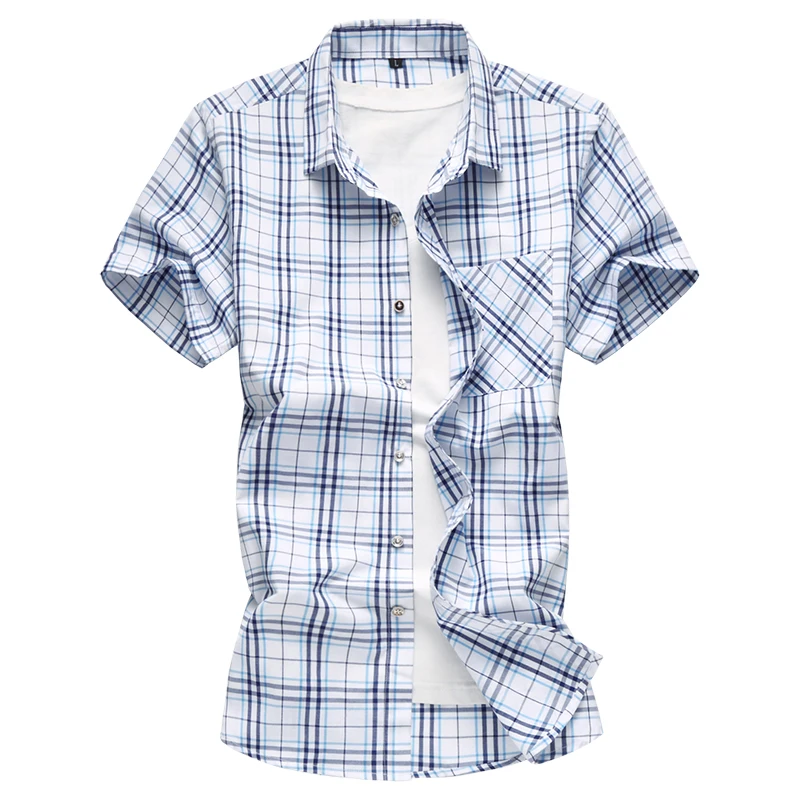 2019 New fashion Summer Shirt Men Plaid Casual Short Sleeve Men Shirts Slim Fit Streetwear Men's shirts Plus Size S-7XL
2019 New fashion Summer Shirt Men Plaid Casual Short Sleeve Men Shirts Slim Fit Streetwear Men's shirts Plus Size S-7XL